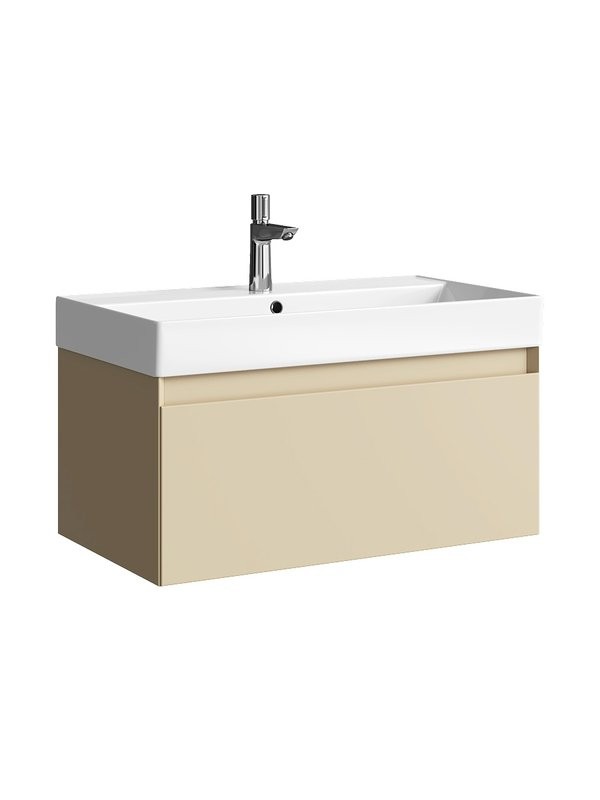 Тумба с раковиной Aqwella 5 stars Geometria 80 подвесная, 1 ящик, морская дюна