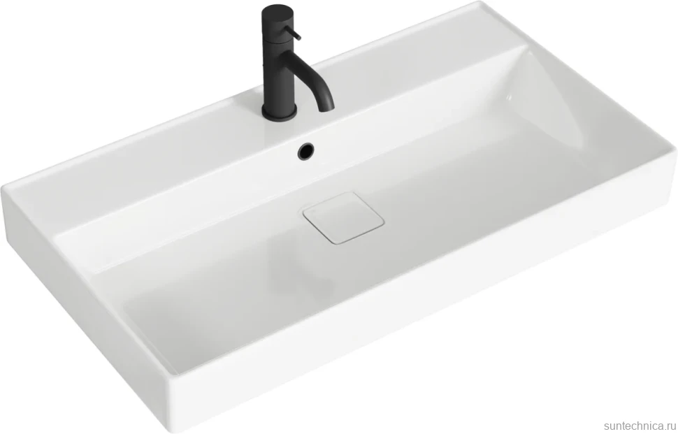 Тумба с раковиной Aqwella 5 stars Geometria 80 подвесная, 1 ящик, морская дюна