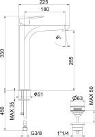 Смеситель для раковины Webert Sax Evolution SE830402560 черный