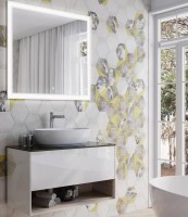 Тумба с раковиной KERAMA MARAZZI Plaza Modern 100 белая, столешница темно-серая