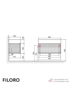 Мебель для ванной комнаты Jorno Filoro 90 подвесная, антрацит