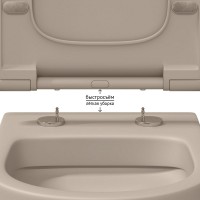 Унитаз подвесной Berges Ego XL Rimless 082728 с микролифтом, матовый жасмин