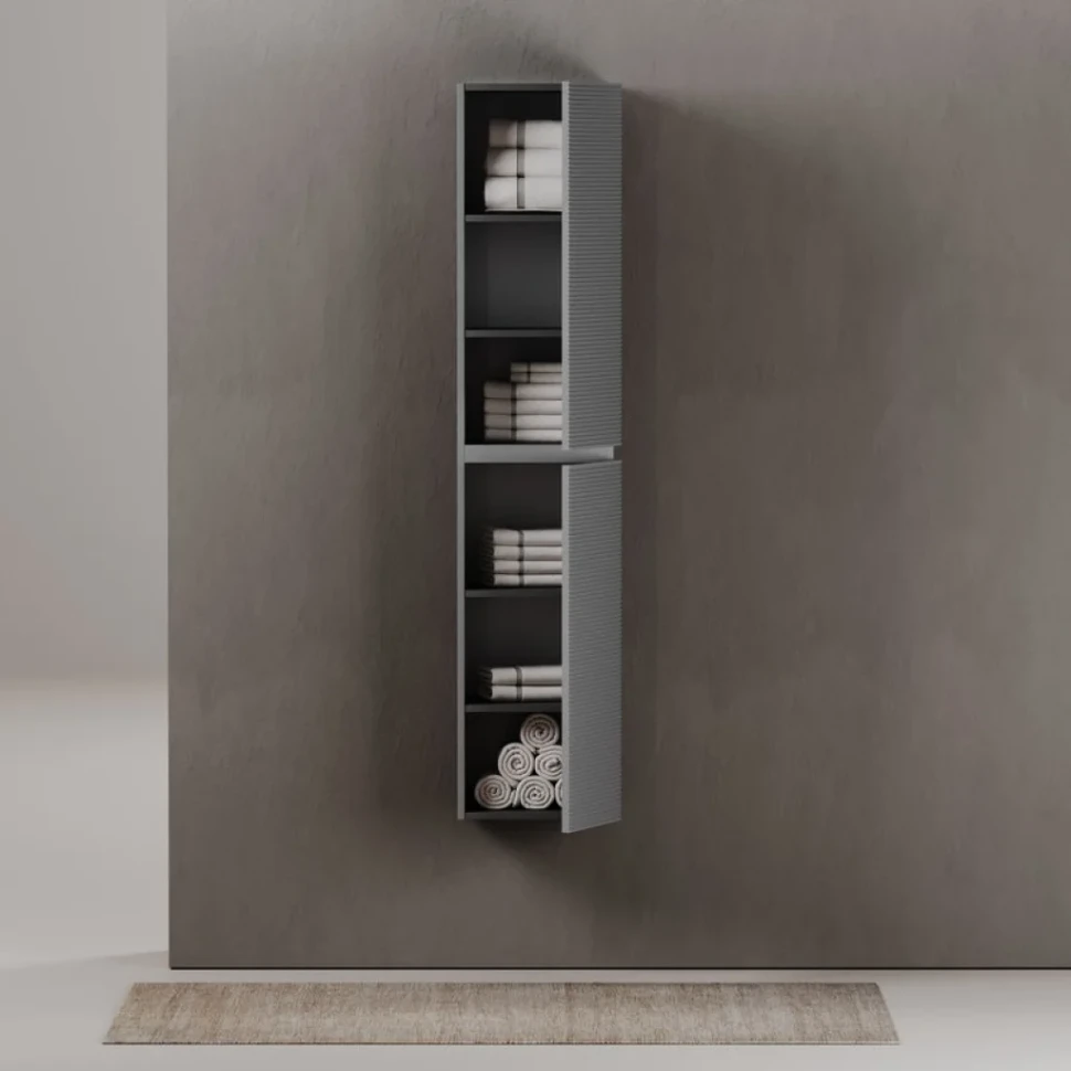 Шкаф пенал для ванной Sancos Folk 35 универсальный, ergraut soft
