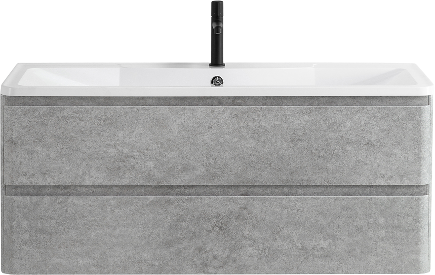 Мебель для ванной комнаты BelBagno Albano 120 подвесная, cemento verona grigio, белая глянцевая раковина