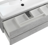 Мебель для ванной комнаты BelBagno Albano 120 подвесная, cemento verona grigio, белая глянцевая раковина