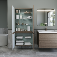 Шкаф-пенал для ванной Caprigo Wales 80 шоколадный орех