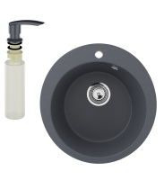 Мойка кухонная Ulgran U-405 343 антрацит + дозатор U-02 антрацит Мойка кухонная Ulgran U-405 343 антрацит + дозатор U-02 антрацит