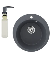 Мойка кухонная Ulgran U-405 343 антрацит + дозатор U-02 антрацит Мойка кухонная Ulgran U-405 343 антрацит + дозатор U-02 антрацит