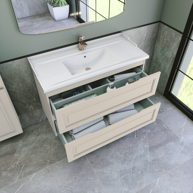 Тумба с раковиной Caprigo Wales 100 беж лайт