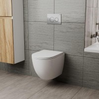 Унитаз подвесной Bauedge Bau Dream Hurricane3 безободковый, с микролифтом, белый
