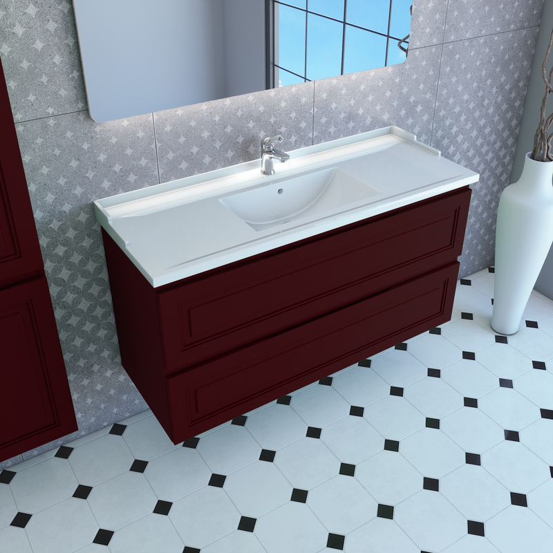 Тумба с раковиной Caprigo Wales Смальти 120 бордовая