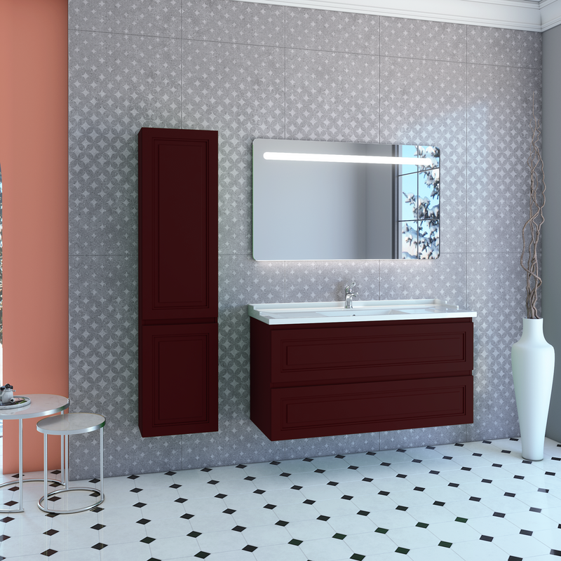 Тумба с раковиной Caprigo Wales Смальти 120 бордовая