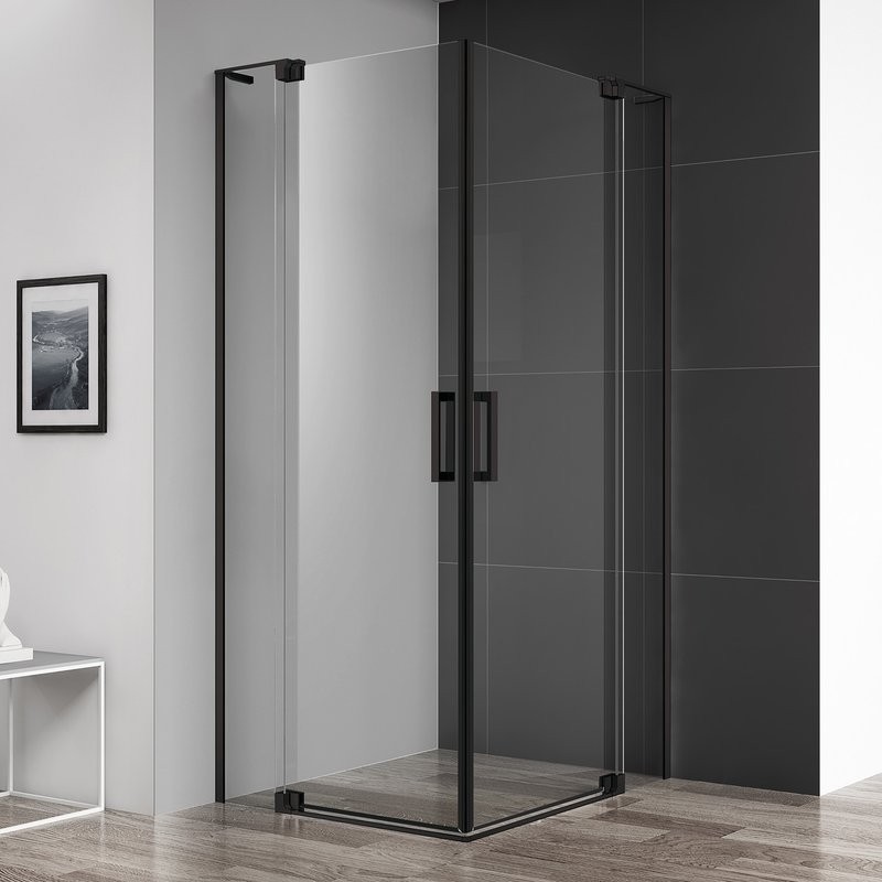 Душевой уголок Cezares Slider AH 2 80/90-100/110 C Nero профиль черный, стекло прозрачное