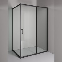 Душевой уголок Orange E23 14090TB 140х90 см, стекло прозрачное, профиль черный матовый