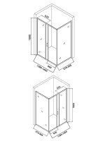 Душевой уголок Orange E23 14090TB 140х90 см, стекло прозрачное, профиль черный матовый
