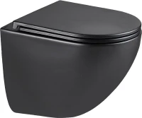 Унитаз подвесной Lemark Glazer 9612004 безободковый, с микролифтом, матовый черный