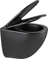 Унитаз подвесной Lemark Glazer 9612004 безободковый, с микролифтом, матовый черный