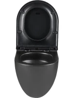 Унитаз подвесной Lemark Glazer 9612004 безободковый, с микролифтом, матовый черный