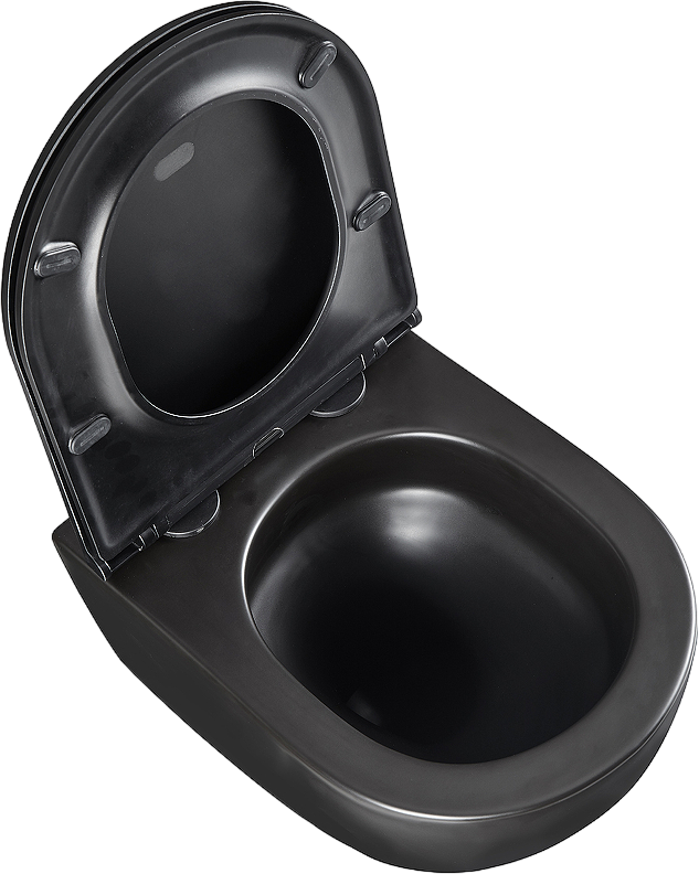 Унитаз подвесной Lemark Glazer 9612004 безободковый, с микролифтом, матовый черный
