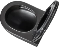 Унитаз подвесной Lemark Glazer 9612004 безободковый, с микролифтом, матовый черный