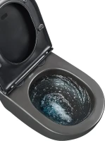 Унитаз подвесной Lemark Glazer 9612004 безободковый, с микролифтом, матовый черный