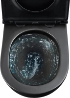 Унитаз подвесной Lemark Glazer 9612004 безободковый, с микролифтом, матовый черный