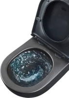 Унитаз подвесной Lemark Glazer 9612004 безободковый, с микролифтом, матовый черный