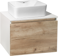 Тумба с раковиной Runo Бари 60 крафтовый дуб, раковина Lavello 50