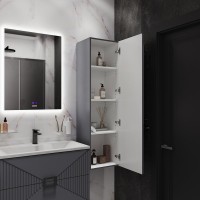 Шкаф-пенал для ванной Grossman Луксор 42 L/R матовый графит