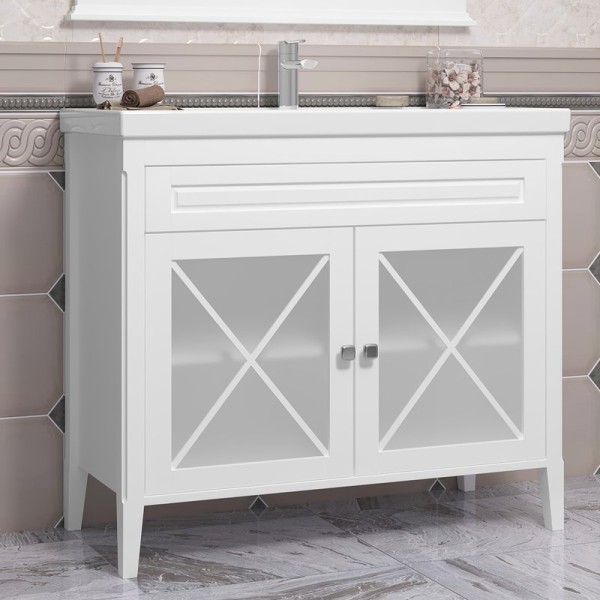 Тумба с раковиной Opadiris Палермо 100 белая матовая