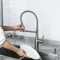 Смеситель для кухни Gappo G4398-55 с гибким изливом, сатин