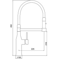 Смеситель для кухни Gappo G4398-55 с гибким изливом, сатин