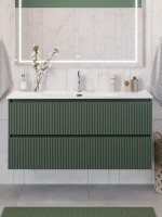 Тумба с раковиной BelBagno Uno 120 подвесная, 2 ящика, матовая еловая