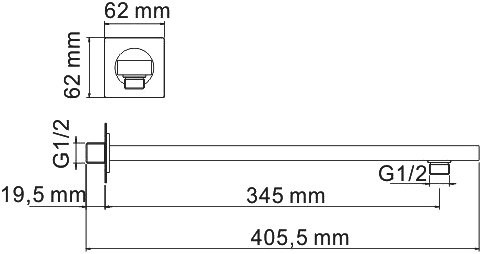 Кронштейн для верхнего душа Wasserkraft A090