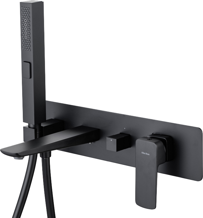 Встраиваемый смеситель для душа и ванны Allen Brau Infinity 5.21007-31 С ВНУТРЕННЕЙ ЧАСТЬЮ, чёрный матовый