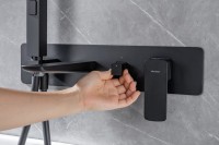 Встраиваемый смеситель для душа и ванны Allen Brau Infinity 5.21007-31 С ВНУТРЕННЕЙ ЧАСТЬЮ, чёрный матовый