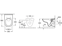 Комплект Унитаз подвесной Villeroy & Boch O.Novo 5660HR01 alpin, безободковый + Кнопка Viconnect 9224 9061 хром + Инсталляция 9224 6100