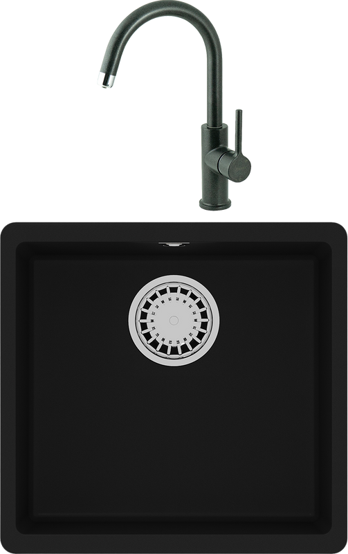 Комплект Мойка Lemark Sinara 440-U 9910067 антрацит + Смеситель Comfort LM3073PAN антрацит