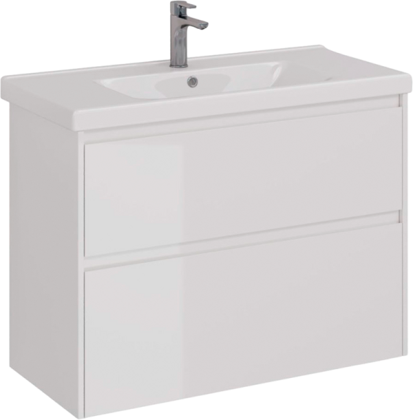 Тумба с раковиной Lemark Combi 100 белая глянцевая
