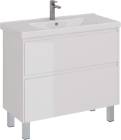 Тумба с раковиной Lemark Combi 100 белая глянцевая