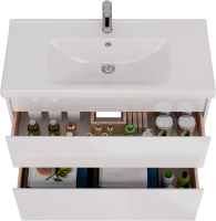 Тумба с раковиной Lemark Combi 100 белая глянцевая