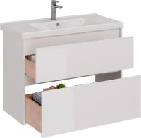 Тумба с раковиной Lemark Combi 100 белая глянцевая
