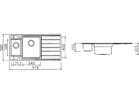 Мойка кухонная Seaman Eco Roma SMR-9750B2 с клапан-автоматом Мойка кухонная Seaman Eco Roma SMR-9750B2 с клапан-автоматом