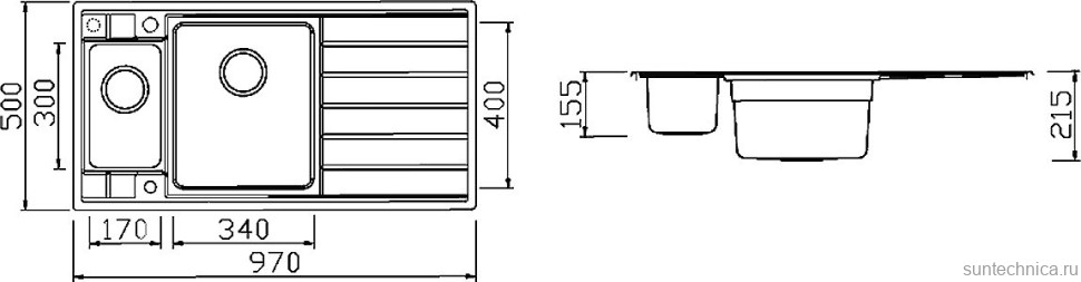 Мойка кухонная Seaman Eco Roma SMR-9750B2 с клапан-автоматом