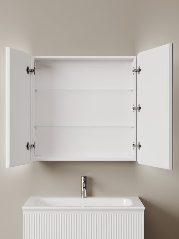 Зеркало-шкаф Sancos Diva DIV800 80, с подсветкой, белый