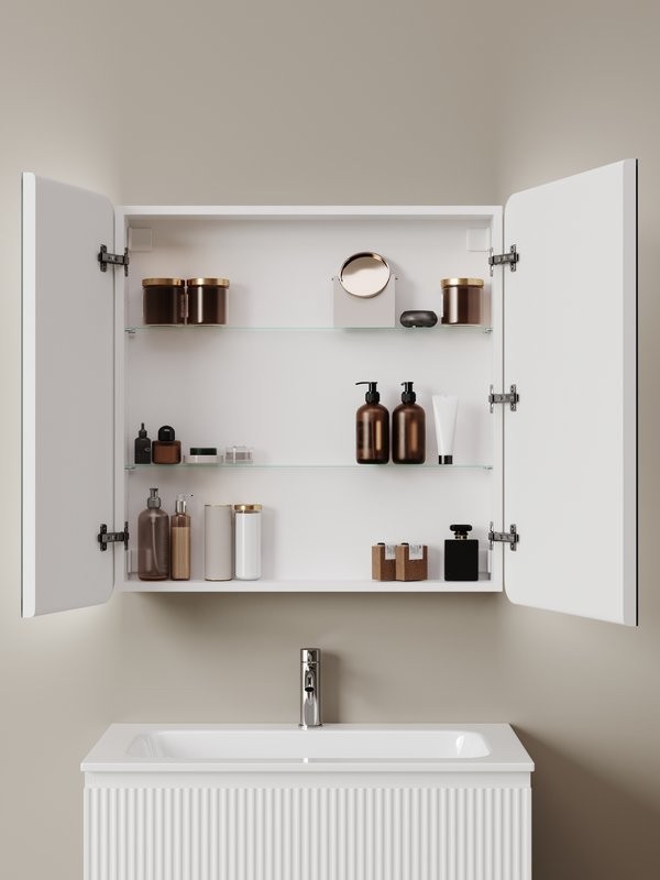 Зеркало-шкаф Sancos Diva DIV800 80, с подсветкой, белый