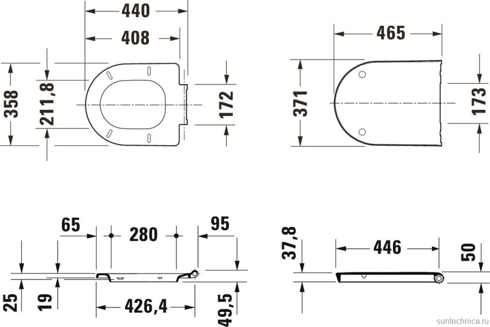 Комплект Унитаз подвесной Duravit White Tulip 2576092000 безободковый + Крышка 0027090000 с микролифтом, петли хром + Звукоизоляция TECE Profil TECEprofil 9 200 010 + Инсталляция TECEprofil Uni 2.0 9300302 + Кнопка TECEsolid 9240431 хром + Крепления TECEp