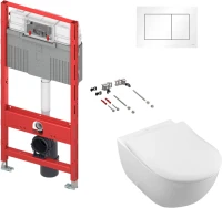 Комплект Унитаз подвесной Villeroy & Boch Subway 2.0 5614R2R1 alpin + Инсталляция TECE Profil TECEprofil Uni 2.0 9300302 + Кнопка Now 9240400 белая + Рамка 9240410 белая + Крепления TECEprofil 9380014