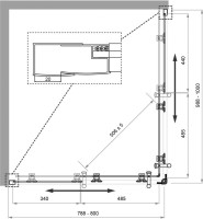 Душевой уголок BelBagno Uno -195 AH 2 100/80 C Nero профиль черный, стекло прозрачное