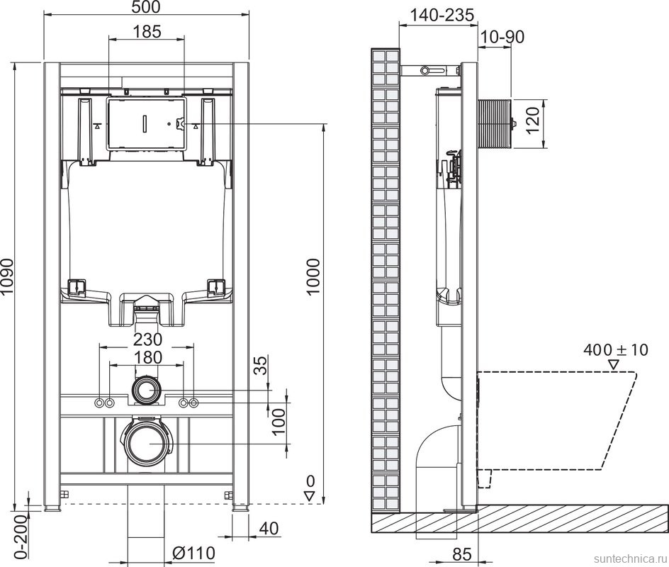 Комплект Унитаз подвесной BelBagno Sfera-r BB046CHR безободковый, крышка BB2111SC, инсталляция BB002-80 с кнопкой BB014-SR-BIANCO